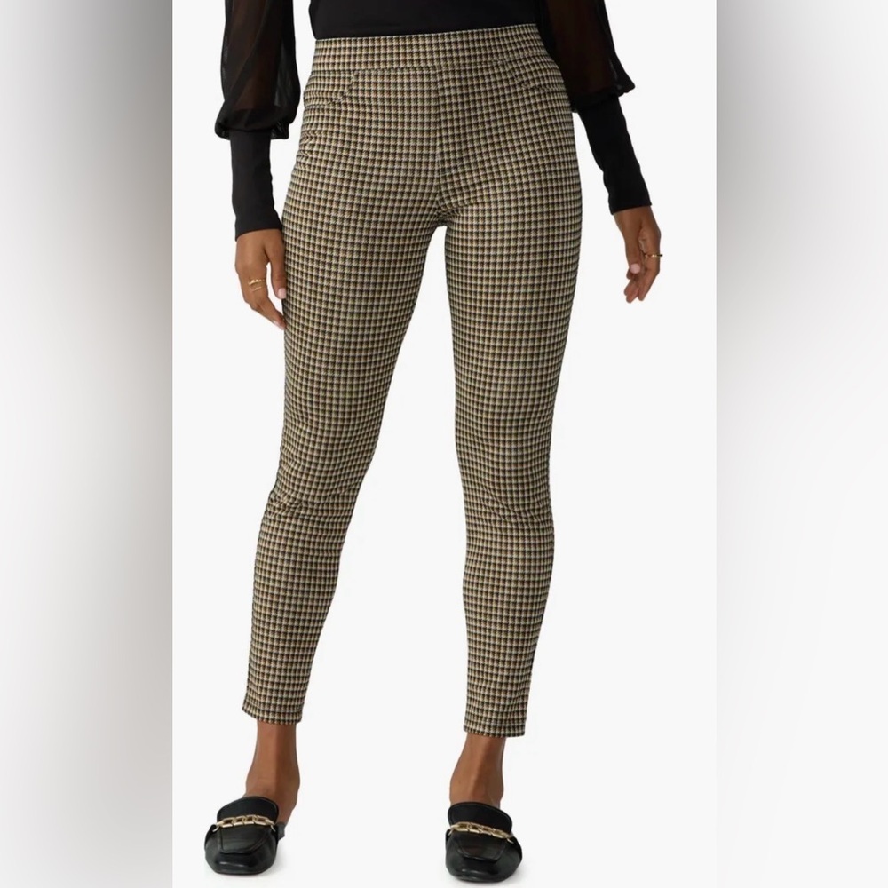 Sanctuary Women’s Brown Black Houndstooth Check Runway‎ Leggings Small Office